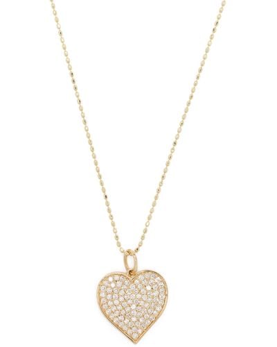 Sydney Evan 14k Heart Charm Diamond Necklace - Metallic