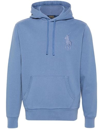 Polo Ralph Lauren Polo Pony Embroidery Drawstring Hoodie - Blue