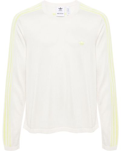 adidas 3-stripes Crew-neck Sweater - Unisex - Recycled Polyester/viscose/rayon - White