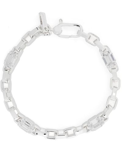 Hatton Labs Sterling Anchor Zirconia Chain Bracelet - White
