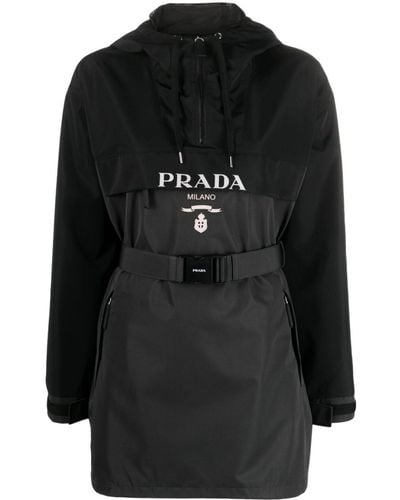 Prada Logo-print Hooded Jacket - Women's - Polyamide/polyester - Black