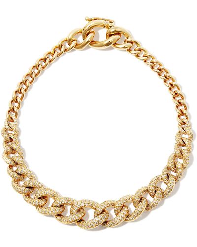 SHAY 18k Yellow Diamond Gradual Pavé Link Bracelet - Metallic