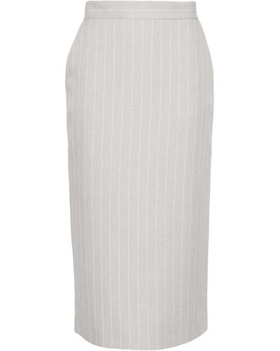 ANDAMANE Pinstriped Pencil Skirt - Women's - Polyester/viscose - White