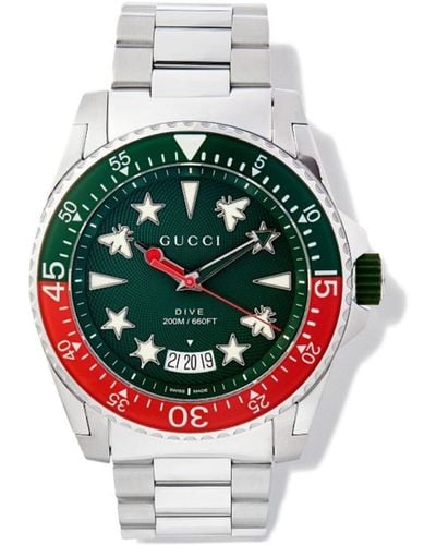 Gucci Stainless Steel Dive Watch - Men's - Sapphire Glass/rubber/stainless Steel - Green