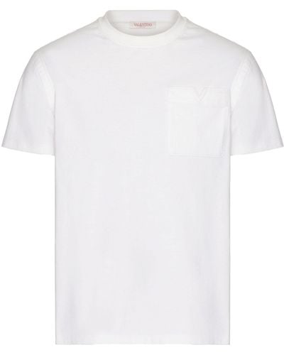 Valentino Garavani V Detail Cotton T-shirt - White