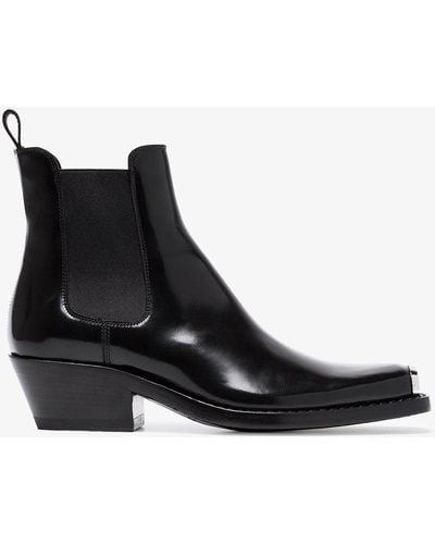 CALVIN KLEIN 205W39NYC Claire 40 Western Ankle Boots - Black