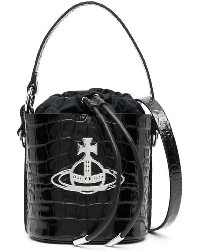 Vivienne Westwood Logo-Plaque Leather Bucket Bag