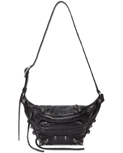 Balenciaga Black Le Cagole Studded Belt Bag - Unisex - Lambskin