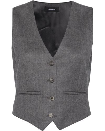 Wardrobe NYC V-neck Virgin-wool Waistcoat - Gray