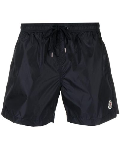 Moncler Logo-patch Drawstring Swim Shorts - Black