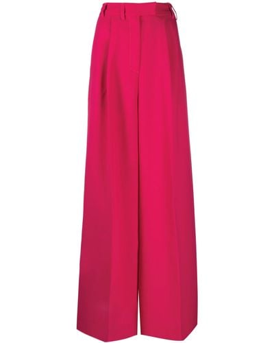 Christopher John Rogers Wide-leg Tailored Trousers - Women's - Viscose/elastane/polyester - Pink