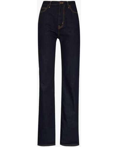 Saint Laurent Janice Straight-leg Jeans - Women's - Cotton - Blue