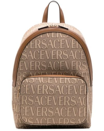 Versace Logo-print Backpack - Natural