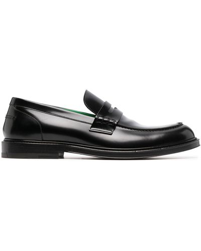 Bottega Veneta Tie Brushed Leather Loafers - Black