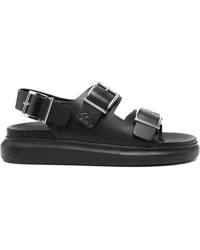 Alexander McQueen Double Strap Sandals - Black