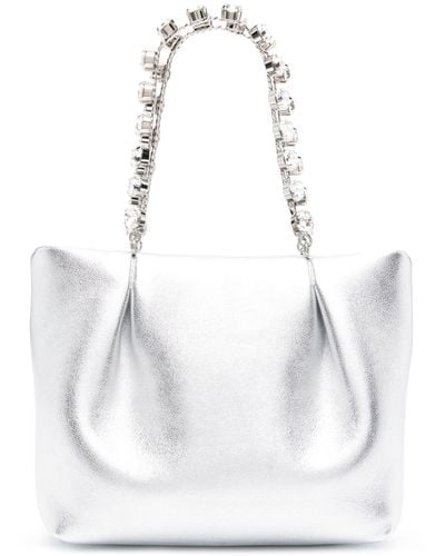Aquazzura Galactic Crystal Leather Mini Bag - White