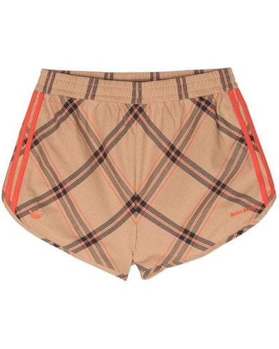 adidas X Wales Bonner Neutral Checked Track Shorts - Unisex - Cotton - Natural