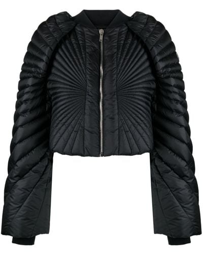 Moncler Radiance Padded Cropped Jacket - Unisex - Acrylic/goose Down/virgin Wool/feather - Black
