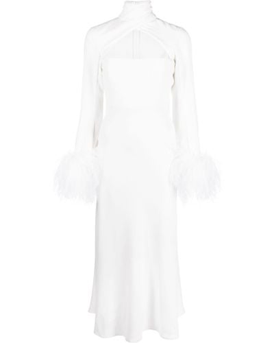 16Arlington Odessa Feather Trimmed Dress - White