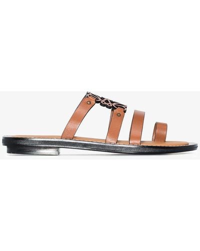 Loewe Anangram Strap Flat Sandals - Brown