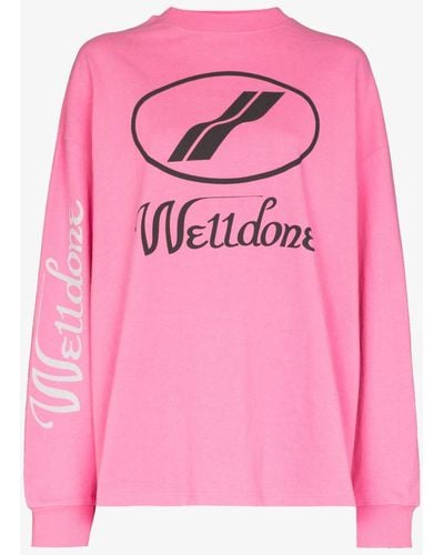 we11done Logo Cotton Sweatshirt - Unisex - Cotton - Pink