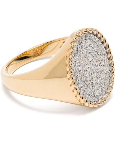 Yvonne Léon 18k Yellow Ovale Diamond Signet Ring - Natural