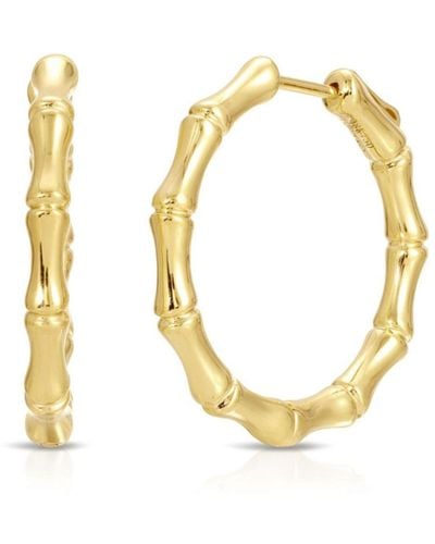 Anita Ko 18k Yellow Bamboo Hoop Earrings - Metallic