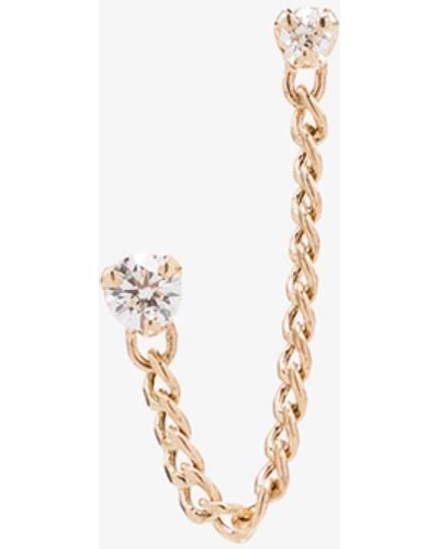 Zoe Chicco 14k Yellow Double Stud Chain Diamond Earring - Women's - Diamond/14kt - White
