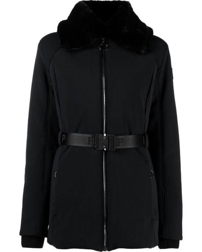Fusalp Clea Belted Faux Fur-trimmed Softshell And Stretch-jersey Ski Jacket - Black