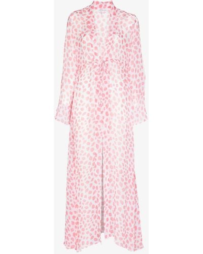 Alexandra Miro Betty Leopard Print Maxi Dress - Pink