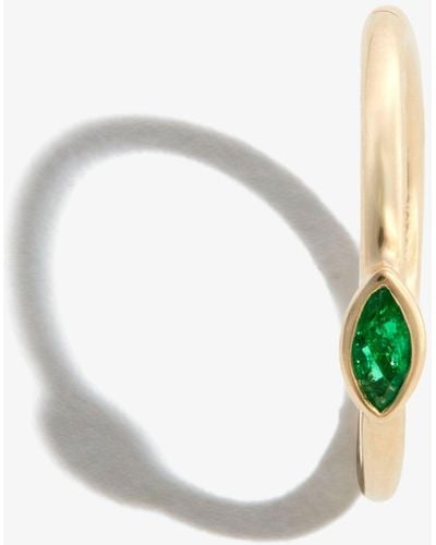 Jacquie Aiche 14k Yellow Emerald Hoop Earring - Metallic