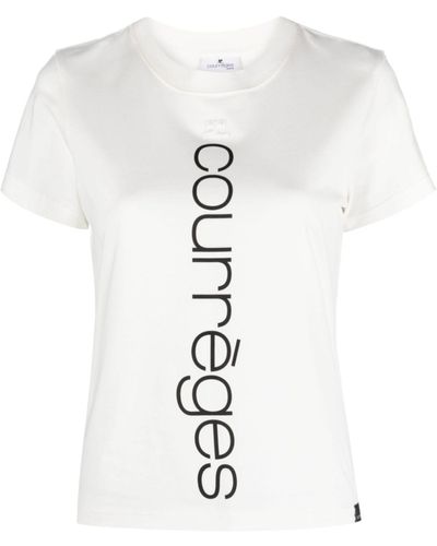 Courreges Logo Cotton T-shirt - White