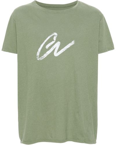 Greg Lauren Logo-print Cotton T-shirt - Green