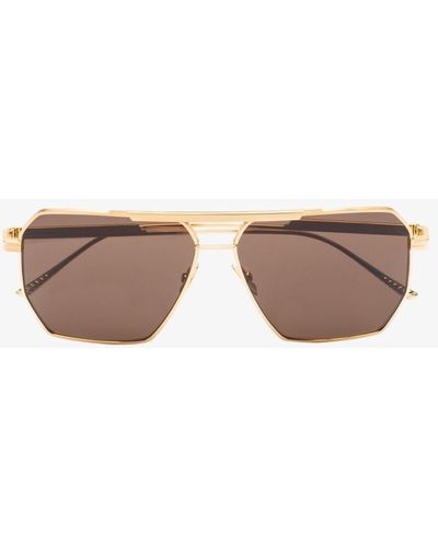 Bottega Veneta -tone Bond Pilot-frame Sunglasses - Men's - Titanium - Metallic