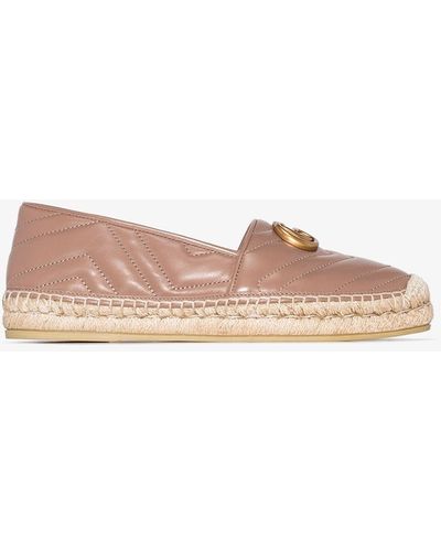 Gucci Pilar Gg Quilted-leather Espadrilles - Natural