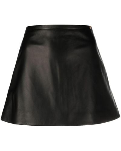 Versace Medusa Leather Mini Skirt - Women's - Lamb Skin/cupro - Black