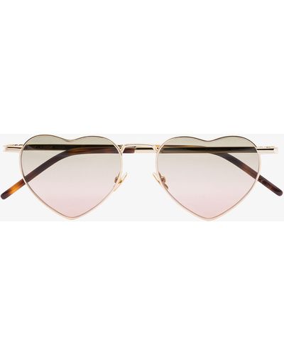 Saint Laurent Tone Loulou Heart Sunglasses - Metallic