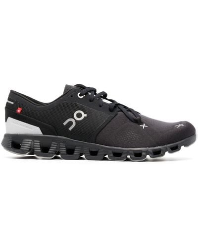 On Shoes Cloud X 3 Cushioned-sole Mesh Low-top Sneakers - Black