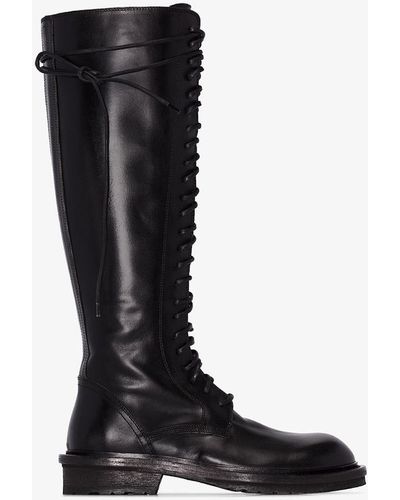 Ann Demeulemeester Lace-up Knee-high Boots - Black
