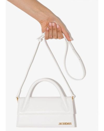 Jacquemus Le Chiquito Long Leather Top Handle Bag - White