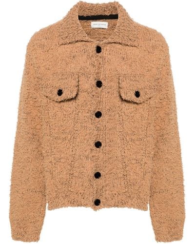Dries Van Noten Brushed Chunky-knit Jacket - Men's - Nylon/polyester/cotton - Brown