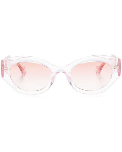 Gucci Interlocking G Oval-frame Sunglasses - Women's - Acetate - Pink