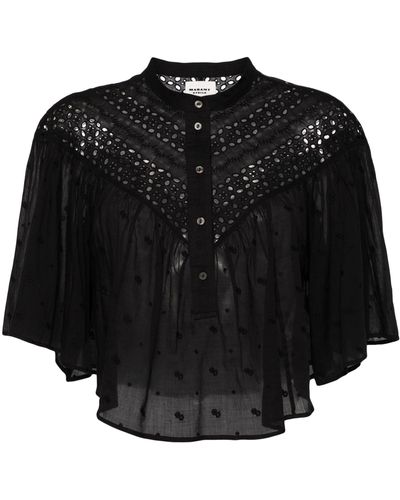 Isabel Marant Safi Broderie-anglaise Shirt - Black