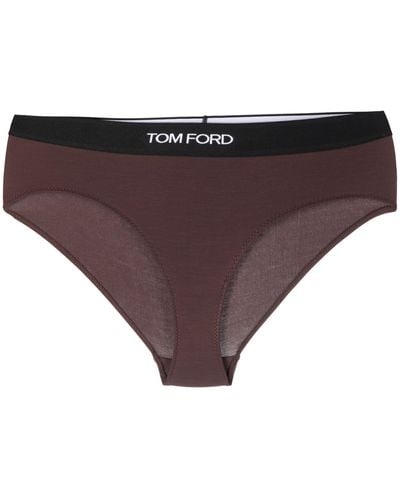Tom Ford Logo-print Modal Briefs - Purple
