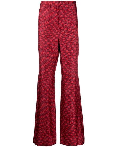 Amiri X Browns Ma Warp Silk Fla Trousers - Men's - Silk/acetate/viscose - Red