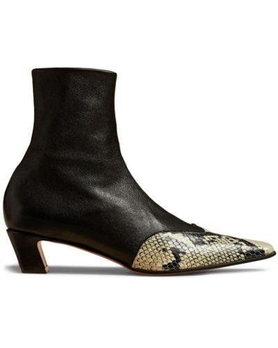 Khaite The Nevada 40 Ankle Boots - Women's - Lamb Skin/calf Leather/leather - Black