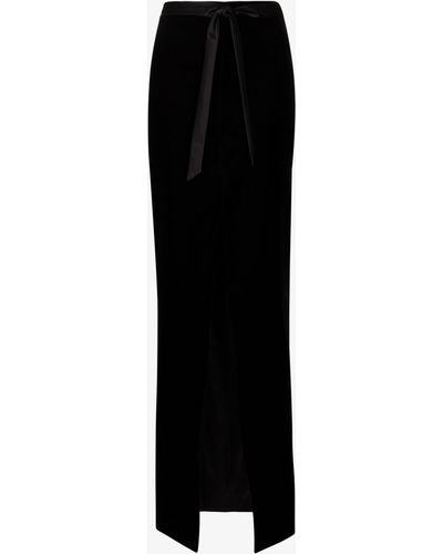 Saint Laurent Velvet Maxi Skirt - Women's - Silk/cupro/viscose - Black