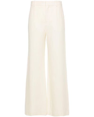 Chloé Linen Flared Trousers - White