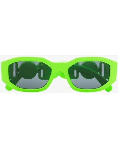 Versace biggie Geo Rectangular Sunglasses - Unisex - Acrylic/acetate - Green