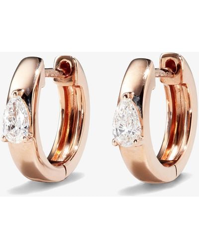 Anita Ko 18k Rose Gold Diamond huggie Earrings - Women's - Diamond/18kt Rose Gold - Pink